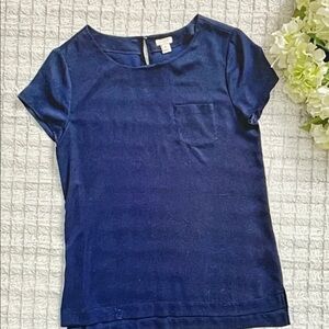 J. Crew Deep Blue Short Sleeve Top